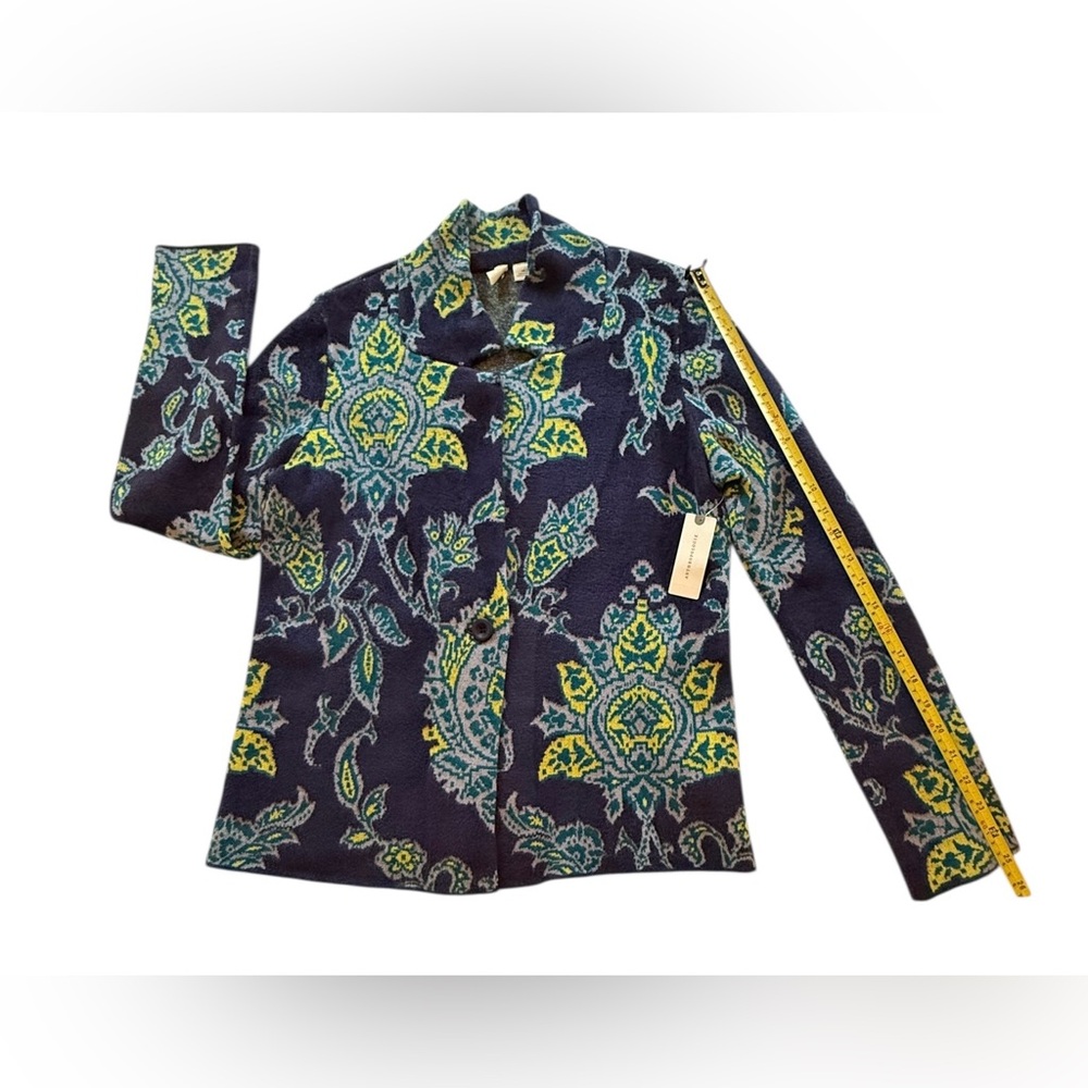 Anthropologie Women’s Floral Blue Yellow Patterned Jacket XS NWT - Picture 13 of 16